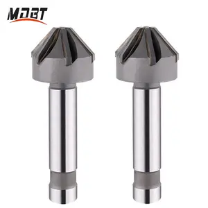 सीधे टांग मिश्र धातु Chamfering Countersink मिलिंग कटर 90 डिग्री अंत चक्की