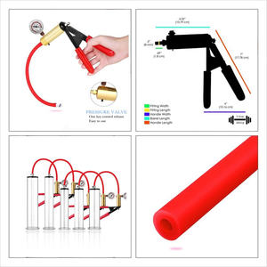 Erkek geliştirme pirinç kabza, ölçer, Nterchange uyumlu, akrilik silindir ile erkekler için gelişmiş Penis vakum pompası - Product Image 3
