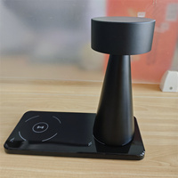 Lampe de table sans fil à commande tactile, rechargeable 5200mAh, charge sans fil Qi, télécommande, intensité réglable, lumière de restaurant