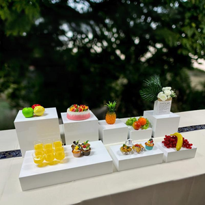 10 stuks witte acryl kubus buffetset bruiloft feest etalage organizer voor opslag & decoratief gebruik - Product Image 6