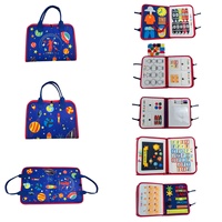 Livres d'activités portables en feutre pour tout-petits, planches d'activités en feutre sur le thème de l'univers, livre silencieux Montessori pour bébés, jouet sensoriel pour les voyages
