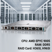 Stok Asli 1U Dell PowerEdge R6715 Enterprise AI Database Rack Server Dukungan Pemasok OEM ODM Dukungan Teknis