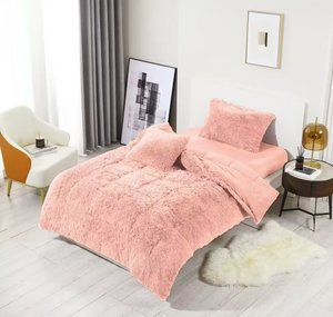 Juego <span class=keywords><strong>de</strong></span> Ropa <span class=keywords><strong>de</strong></span> Cama <span class=keywords><strong>de</strong></span> Terciopelo Coral LILIANNA para Invierno, Sábanas Gruesas y Cálidas <span class=keywords><strong>de</strong></span> Color Sólido, Tamaño Queen/King - Product Image 6