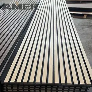 Amer indoor outdoor real wood wooden panel slats wall panel panels for wood perforated interior cladding paper