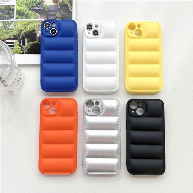 2023 New Design Puffer Down Jacket Case TPU Phone Cover for iPhone 15 14 Pro Max 13 12 Mini 11 XR XS Max X 8 7 Plus