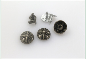 Rivets décoratifs noirs en métal pour vêtements, jeans, sacs, articles en cuir – Fixation OEM personnalisable en usine - Product Image 2