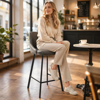 Mobilier commercial direct usine, support OEM/ODM, chaise de salle à manger en cuir PU, tabouret de bar industriel de studio, chaises de bar pivotantes