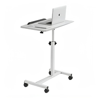 Table de lit mobile convertible avec roulettes pivotantes à 360°, hauteur réglable, plateau inclinable, chariot de bureau roulant pour ordinateur portable, pour chambre et salon