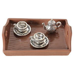 Modèle de théière miniature pour <span class=keywords><strong>maison</strong></span> de poupée et ornement de tasse à thé, accessoires miniatures pour plateau de scène de bureau DIY - Product Image 5