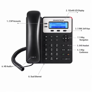 โทรศัพท์ IP รุ่น Dlna Gxp1625 ของแท้ใหม่ ลดราคาพิเศษ รองรับ VoIP สองสาย หน้าจอ 2.9 นิ้ว ใช้พลังงาน PoE พอร์ตอีเธอร์เน็ตคู่ เสียงคมชัดระดับ HD สำหรับธุรกิจ - Product Image 2