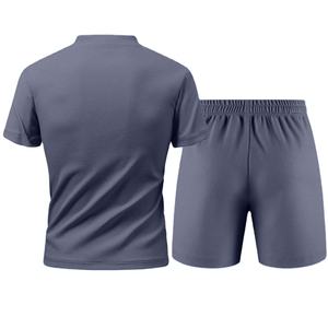 Top vente Xinhua Fuge hommes sport deux pièces ensemble fermeture éclair demi-short à manches courtes pour l'été mode transfrontalière - Product Image 4