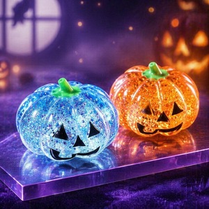 Juguete Blandito de Calabaza con Purpurina para Halloween, Jack O' Lantern, Juguete Antiestrés, Decoración para Fiestas, Regalo - Product Image 1