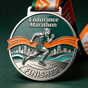 Médaille de marathon gravée par impression UV, fabrication directe du fabricant, haute qualité, robuste, en alliage de zinc moulé sous pression, médaille sportive - Product Image 1