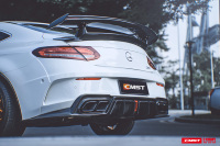 Pare-chocs arrière en fibre de verre style CMST et diffuseur en fibre de carbone pour Mercedes-Benz Classe C C63S C63 C43 AMG C300 W205 Coupé 2016-2021