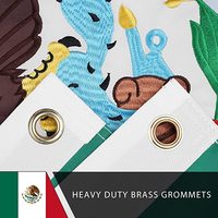 100% polyester 90x150cm 3x5 pieds taille brodé drapeau national mexicain Logo personnalisable pour une utilisation automobile matériau en nylon satiné