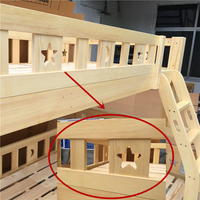 Échelle de lit superposé à deux étages en bois de pin massif Design moderne Rangement peu encombrant de style traditionnel pour la chambre des enfants