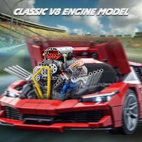 Bloques de Construcción de Motor V8, 665 Piezas, Modelo de Juguete, Experimento Físico, Control Remoto por Aplicación, Kit de Construcción de Motor de Ingeniería