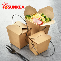 Composteerbare Kraftpapier Multifunctionele Noedelkom Food-Grade Container Afhaalmaaltijden