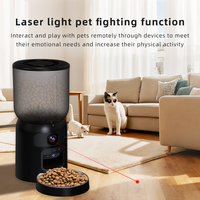 Distributeur automatique de nourriture pour animaux de compagnie intelligent OEM, application de contrôle à distance, puce électronique, laser pour taquiner les animaux, 2 caméras, vision nocturne HD 1080P, 5L, application de distributeur automatique de nourriture pour animaux de compagnie