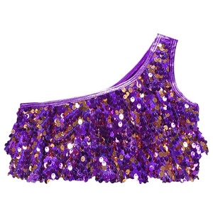 Wholesale Modern Girls <b>Sequin</b> Children's Dance Costumes Clothes Performance Stage Dance Wear <b>Tops</b> Kids Dancewear - Product Image 5