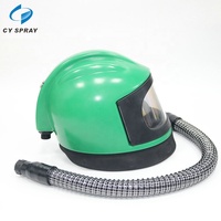 Casque de sablage de haute qualité pour sablage, casquette de protection verte pour sablage