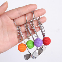 Porte-clés réaliste en forme de mini balle de golf de dessin animé, pendentif léger en alliage de zinc 3D pour club de golf, breloque créative à thème sportif pour sac, tournoi