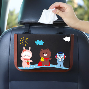Cubo de basura para coche, contenedor de almacenamiento plegable colgante, organizador interior de coche de dibujos animados impermeable de 3-6L para asiento trasero - Product Image 2