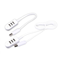 Prix Usine – Répartiteur de Câble USB 3 Ports pour Ordinateur Portable et PC, Cordon de 1,2 m, Chargeur de Données, Hub Téléphonique, Adaptateur 3A