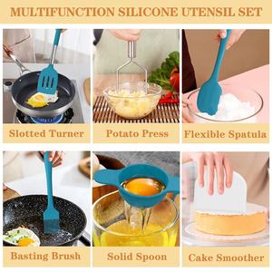 Cooking Kitchen Utensils Set <b>Silicone</b> Kitchenware Set Stainless Steel <b>Silicone</b> Kitchen Utensils Set with Holder - Product Image 3