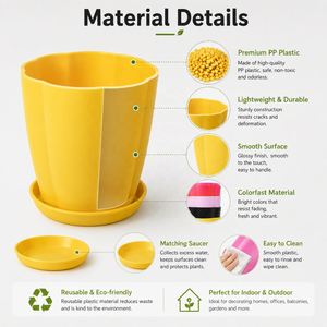 Pots de fleurs carrés en plastique colorés pour plantes succulentes, décoration de jardin, emballage en vrac pour plantes vertes - Product Image 4