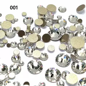 Groothandelaar 2088 Zestien Snijden Gezichten Platte Achterkant Steentjes Kristal Kristal Ab Voor Decoratie Doek Acryl Gem