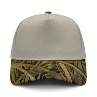 Casquette de baseball à 5 panneaux en coton à deux tons, non structurée, avec logo brodé personnalisé en 3D, personnalisable pour le golf
