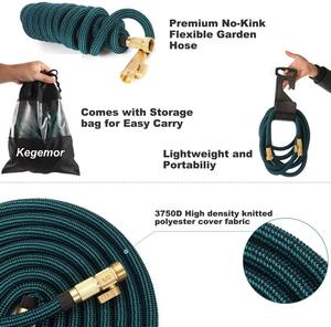 Tuyau de Jardin Extensible 7-en-1 Magique Jade Hill de 7,5m à 45m avec Connecteur en Laiton, Flexible, Rétractable, Anti-UV et Anti-Corrosion – Nouveauté ! - Product Image 4