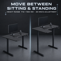 AOR Meilleures ventes Bureau de jeu, d'apprentissage et de bureau silencieux à hauteur réglable en forme de L, design ergonomique, panneau E0, vente en gros usine