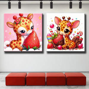 <span class=keywords><strong>Girafe</strong></span> colorée mignon 5d diamant peinture Kit plein forage pierres précieuses Art mosaïque pierre Animal peinture décoration murale ASF2791 - Product Image 2
