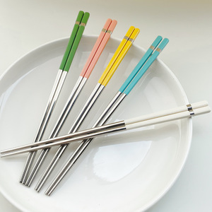Stainless Steel Chopsticks Square 304 Powder Coated Colorful Home Use - Product Image 1