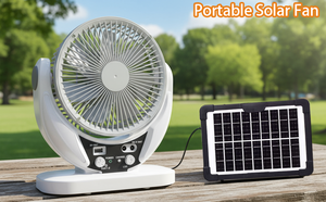 <span class=keywords><strong>Ventilador</strong></span> de Camping con Panel Solar, <span class=keywords><strong>Ventilador</strong></span> de Carpa Recargable con Batería y Bombillas LED, <span class=keywords><strong>Ventilador</strong></span> de Escritorio Portátil para Acampar al Aire Libre - Product Image 2