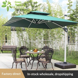 Parasol d'extérieur en alliage d'aluminium à ouverture par poulie, modèle <span class=keywords><strong>Venise</strong></span>, rayon de 1,5 m, inclinaison rotative, grand modèle pour cour de villa - Product Image 5