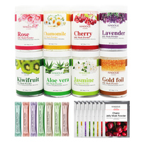 Masque en gelée blanchissant personnalisé OEM naturel à marque privée, masque facial et corporel peel-off, poudre de masque en gelée de kiwi et de rose cristalline