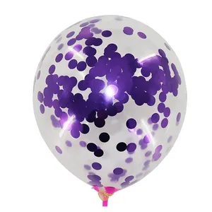 Globos de látex de confeti transparente, alta calidad, 12 pulgadas, venta al por mayor