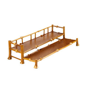 Bamboo Display <b>Shelves</b> Two Layer L Size Rustic Chinese Style <b>Kitchen</b> Storage <b>Shelf</b> - Product Image 5