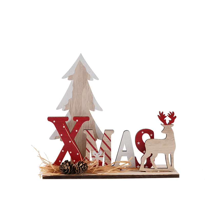 Wholesale Style Different Shape Christmas Wooden Hanging Pendants Christmas Tree Ornaments