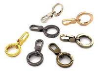 Mousqueton pivotant de luxe en alliage de zinc multi-finitions avec anneau en O pour porte-clés, sacs et pochettes
