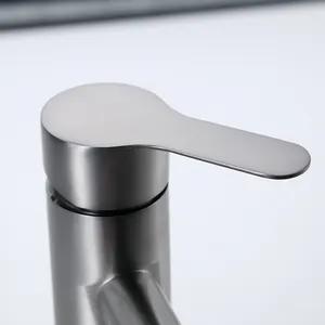 2024 New Products Faucet Grey Color Stainless Steel Faucets Water Mixers Single Handle Bathroom Water Tap