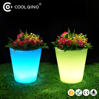 Prix de gros Lampes de jardin d'extérieur rechargeables à LED Lumineuses en forme de champignon en plastique Magiques RGB Lumineuses Pots de fleurs Jardinières