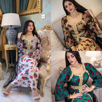 2024 HO Style élégant caftan marocain moyen-orient ethnique dubaï Abaya Robe femmes musulmanes Maxi longues robes