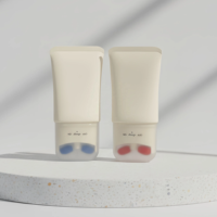 Tube en plastique PE personnalisé de 100 ml et 150 ml pour crème cosmétique, avec double applicateur à bille massant pour soins corporels