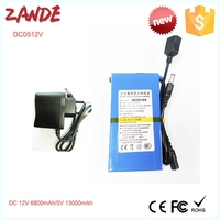 DC0512V 12V 6800mAh & 5V 13000mAh Polymer Li-Ionen DC USB-Ausgang Lithium-Ionen Mini tragbare 12V Batterie