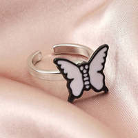 Zyo papillon coloré mignon anneau de rotation réglable coeur d'abeille Yin Yang Panda cochon anneaux de fileur en émail pour Anti-anxiété