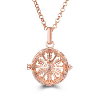 Collier porte-arôme parfumé plaqué or rétro tendance avec chaîne à maillons design creux pendentif parfum huiles essentielles unisexe